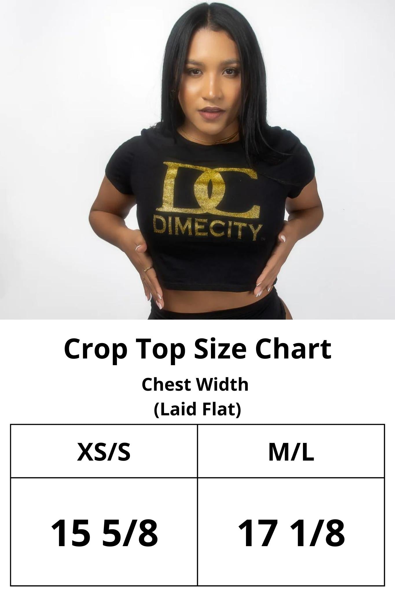 Dime City Women's Luxury Short-Sleeve Crop Top