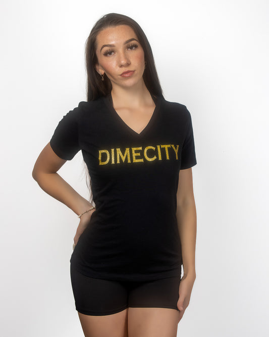 Dime City Women's Luxury V-Neck T-Shirt