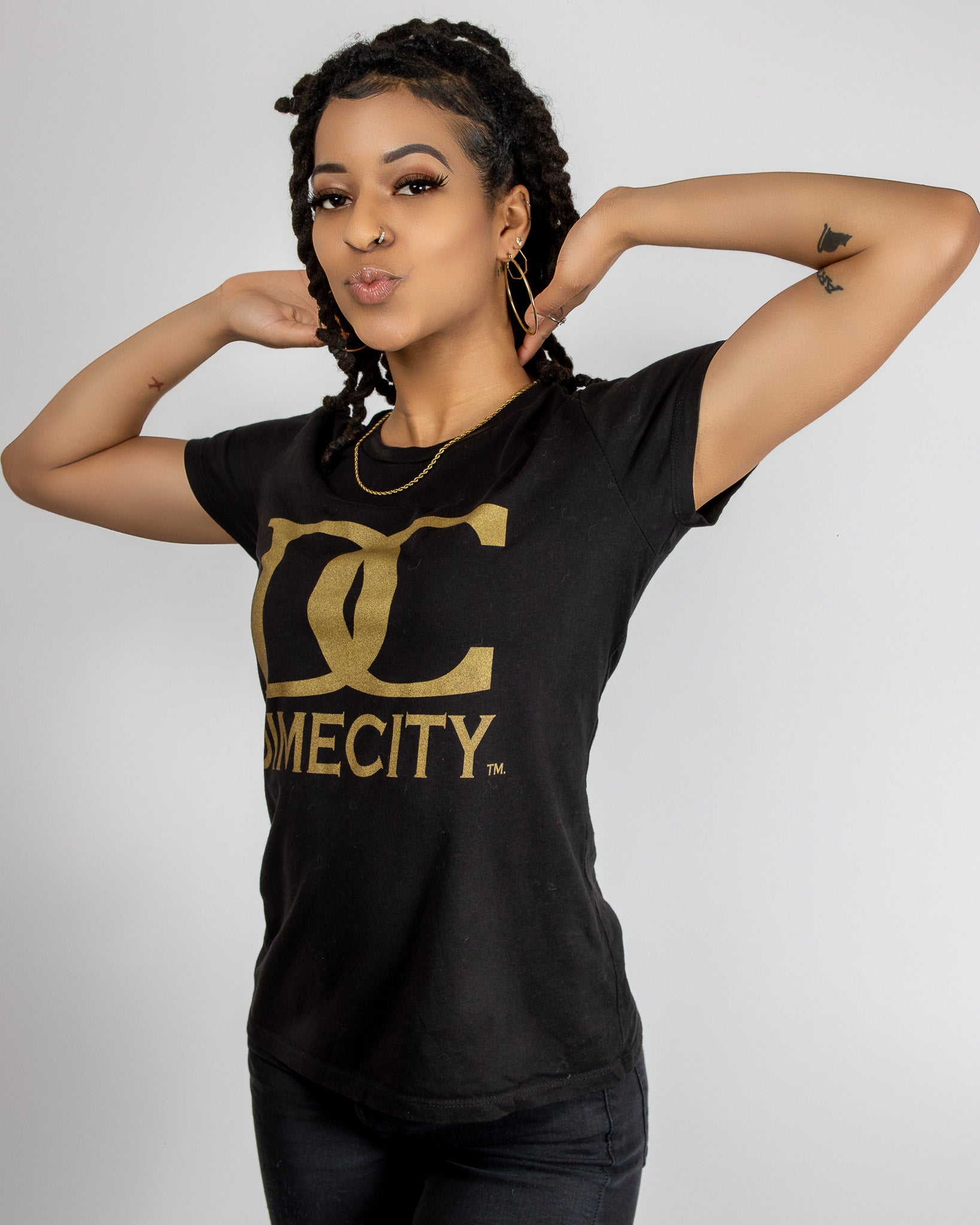 Women's Luxury Short-Sleeve T-shirt With Logoby Dime City Apparel